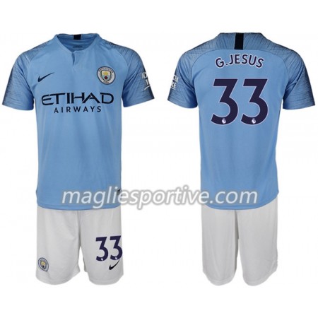 Completo Calcio Manchester City G.JESUS 33 Bambino Divisa Prima 2018/2019